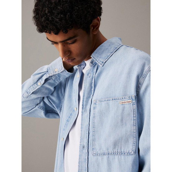 Calvin Klein Ανδρικό πουκάμισο Cotton Linen Denim Shirt